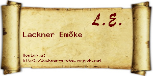 Lackner Emőke névjegykártya